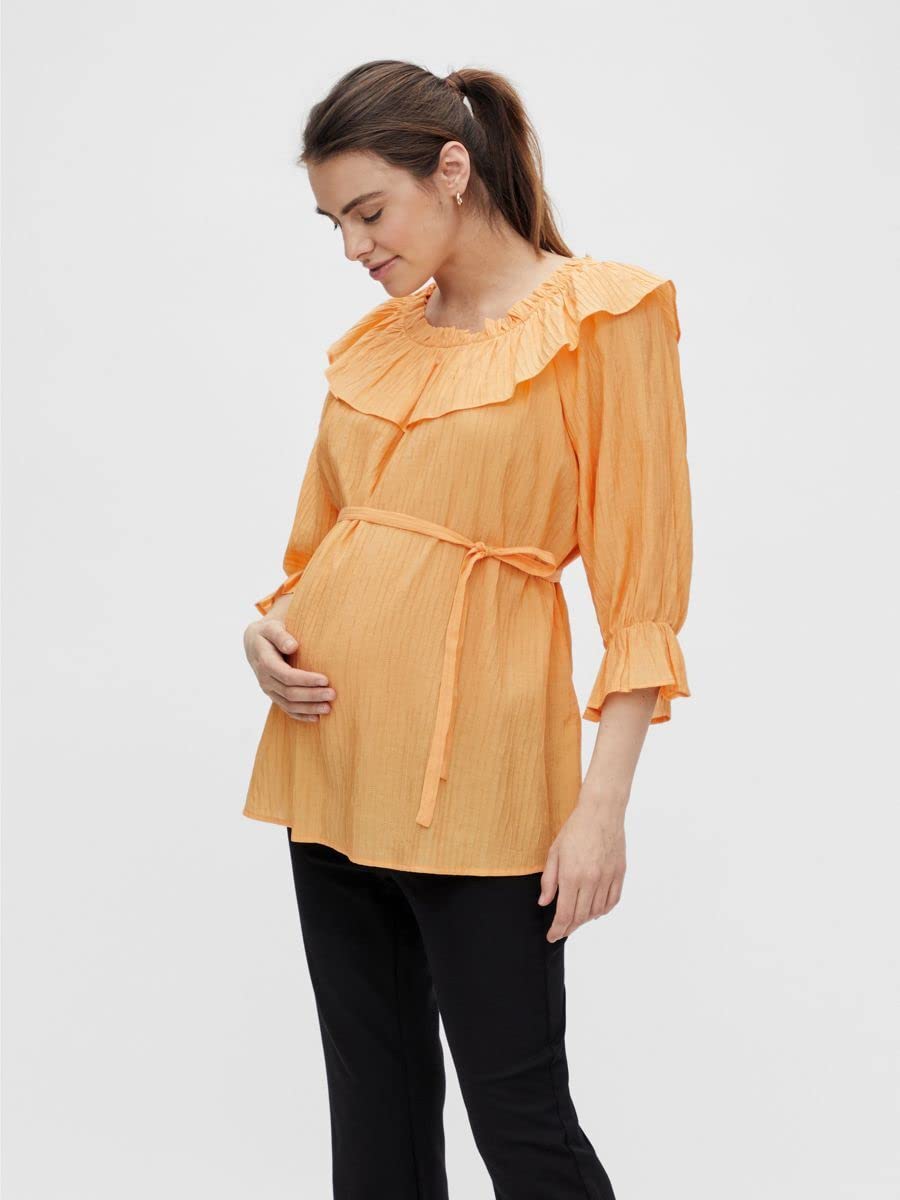 mamalicious-damen-stillbluse-mlpilar-bequeme-umstandsbluse-mit-r-schen-detail image 3