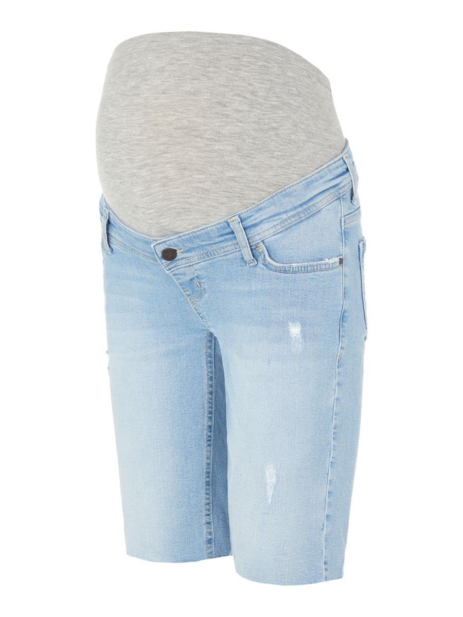 mamalicious-damen-mlhanna-bermuda-denim-shorts-jeansshorts-mit-bauchband image 1