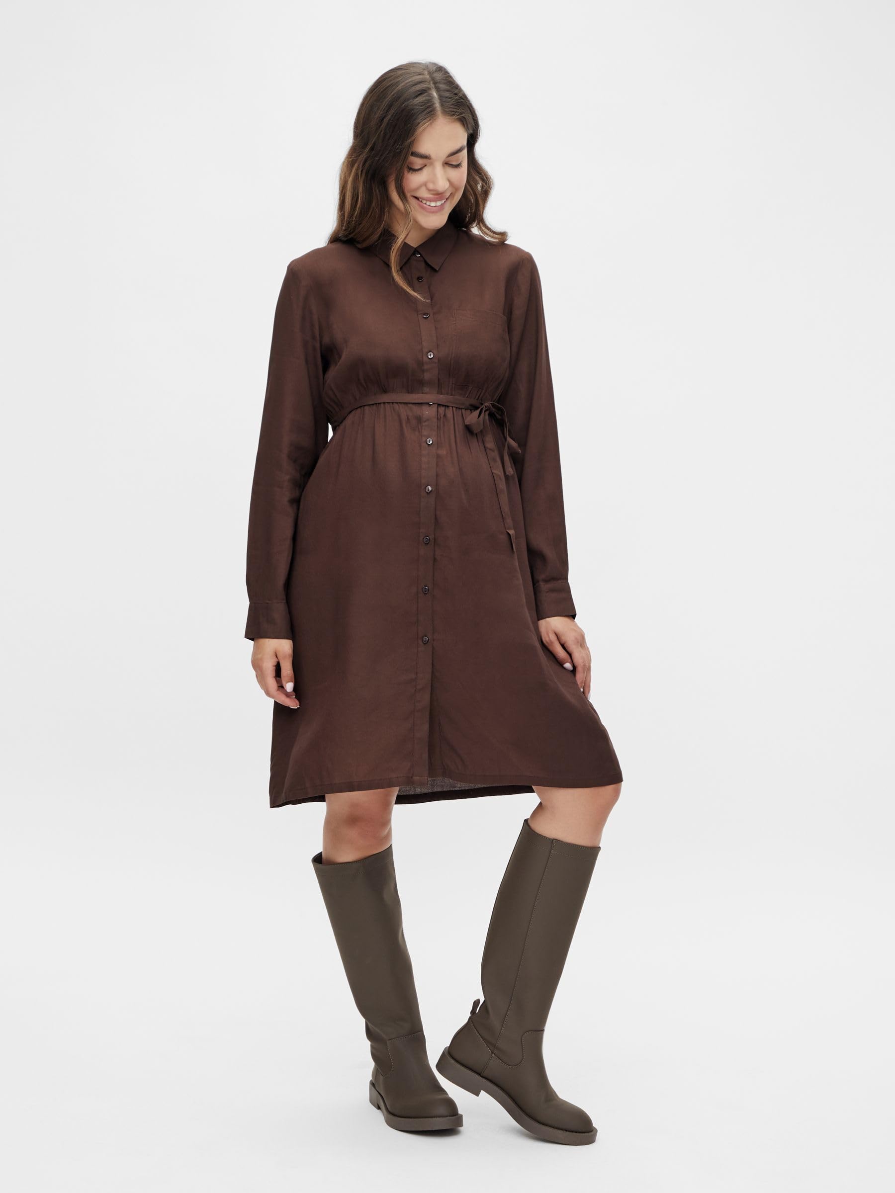 mamalicious-blusenkleid-ercur-umstandsblusenkleid-in-dunkelbraun-gr-e-m image 5