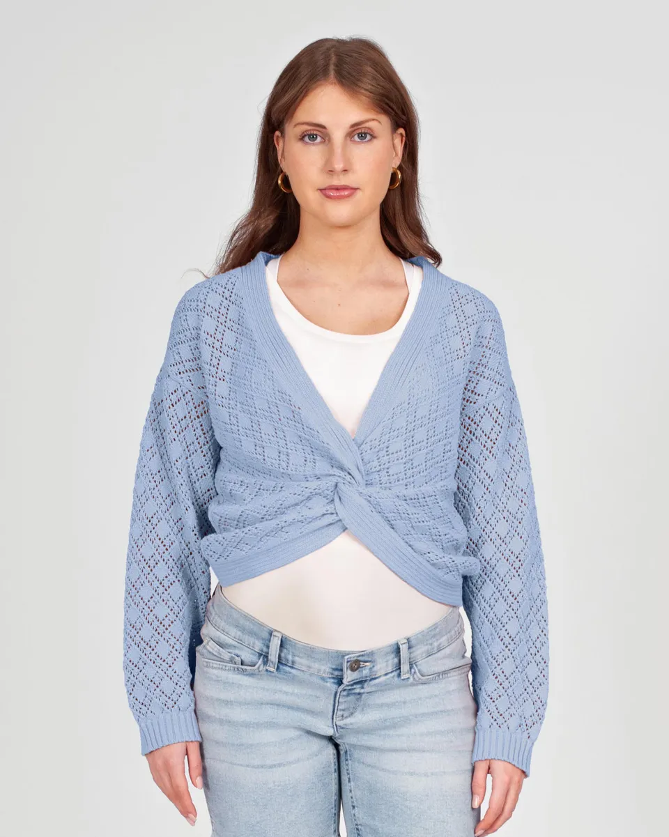 love2wait-cardigan-light-blue-offener-strickcardigan-mit-knopfdetail image 1