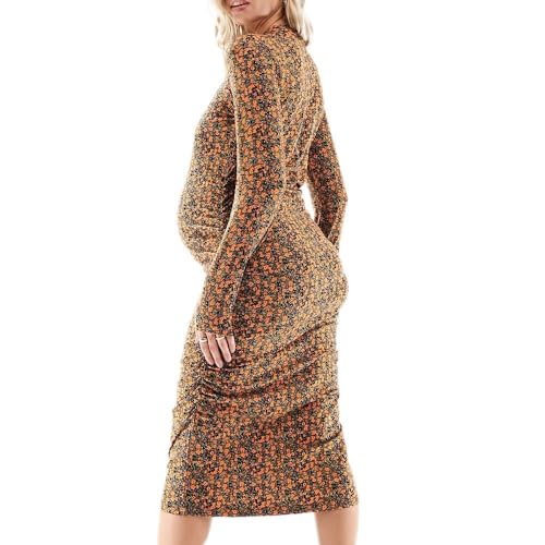 mamalicious-kleid-laura-orange-schwarz-rundhals-lang-rmlig-100-baumwolle image 6