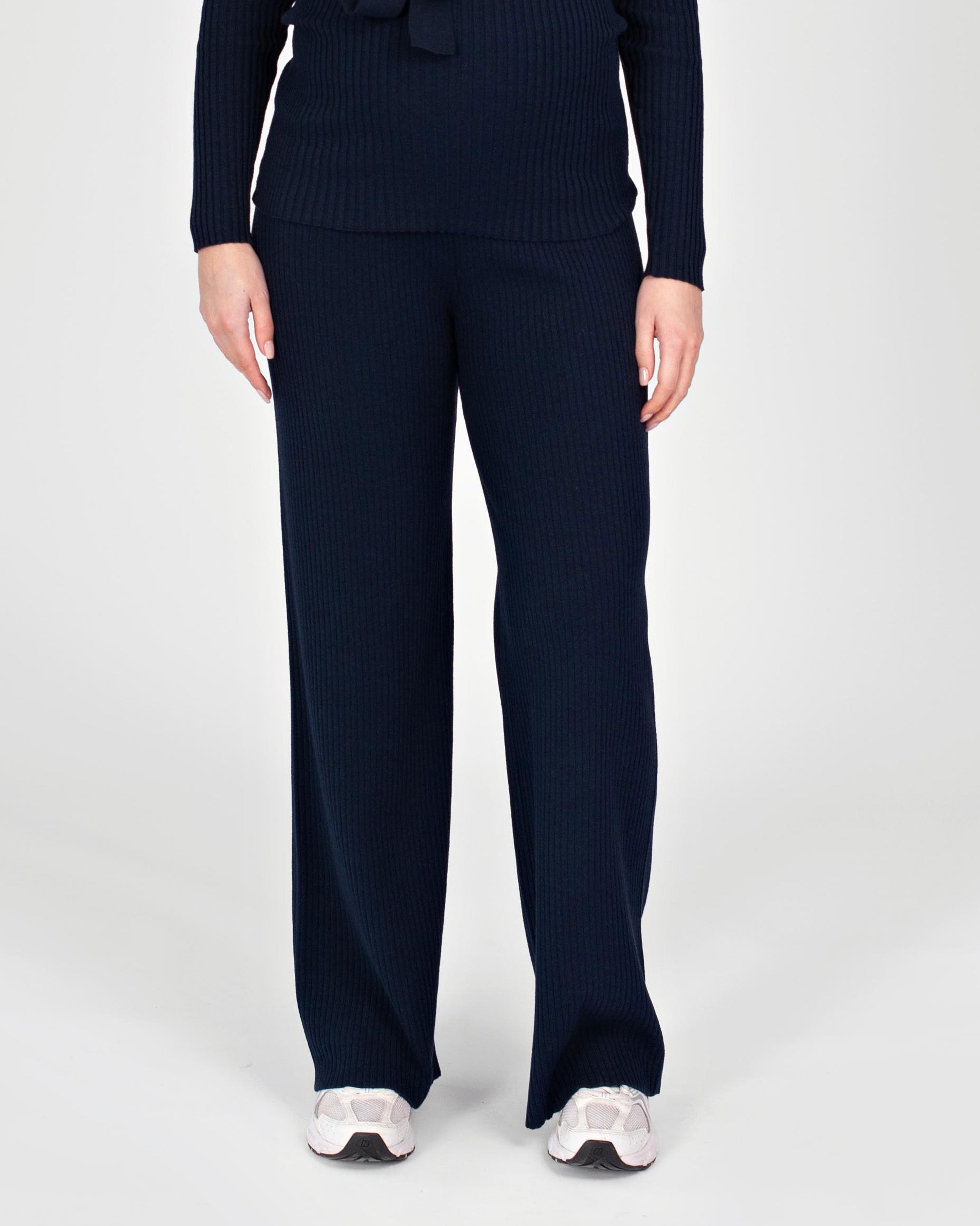 love2wait-pants-knit-weit-fallende-strickhose-mit-hohem-bund-navy-blue image 6