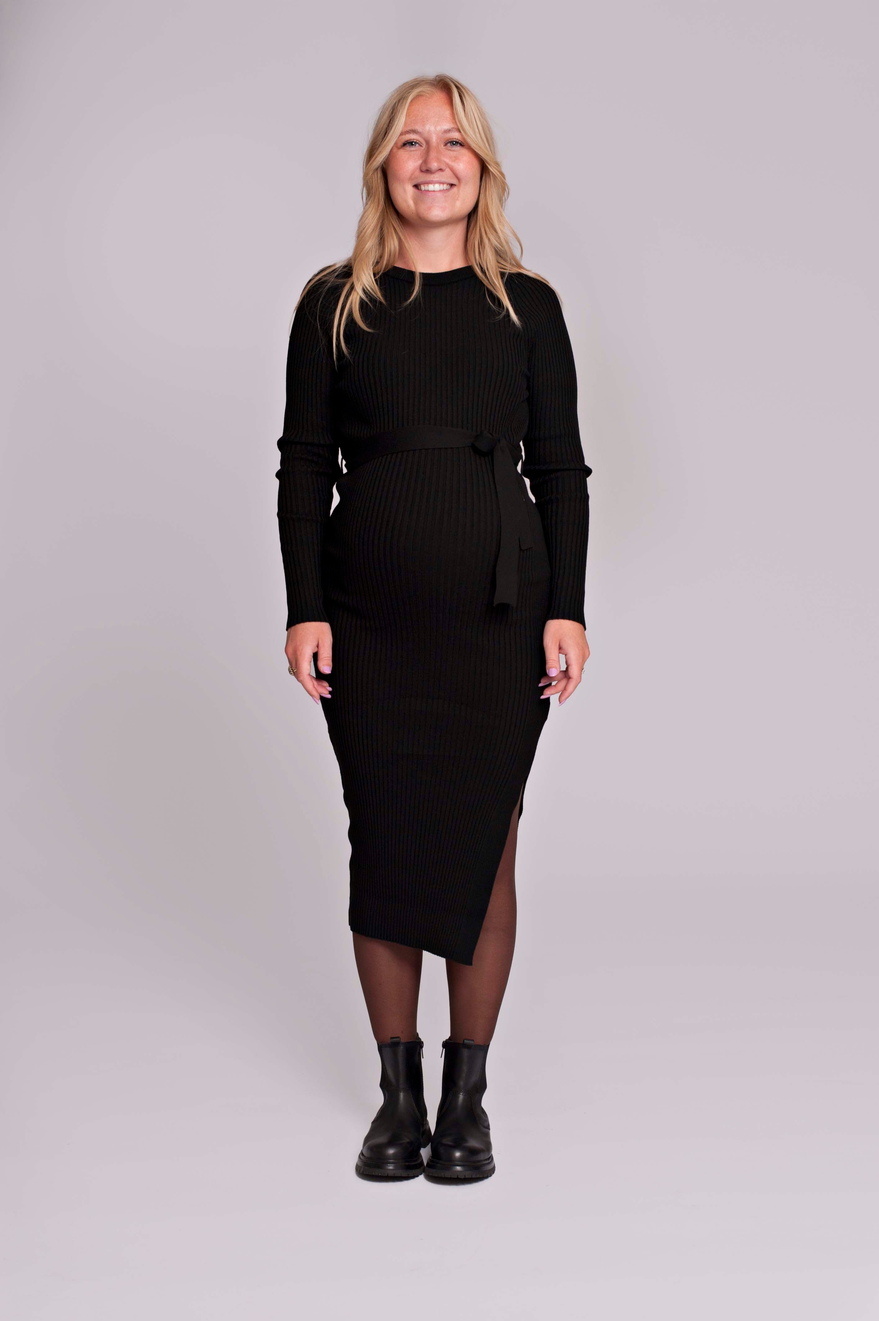 love2wait-strickkleid-dress-knit-belt-long-sleeves-in-schwarz image 3