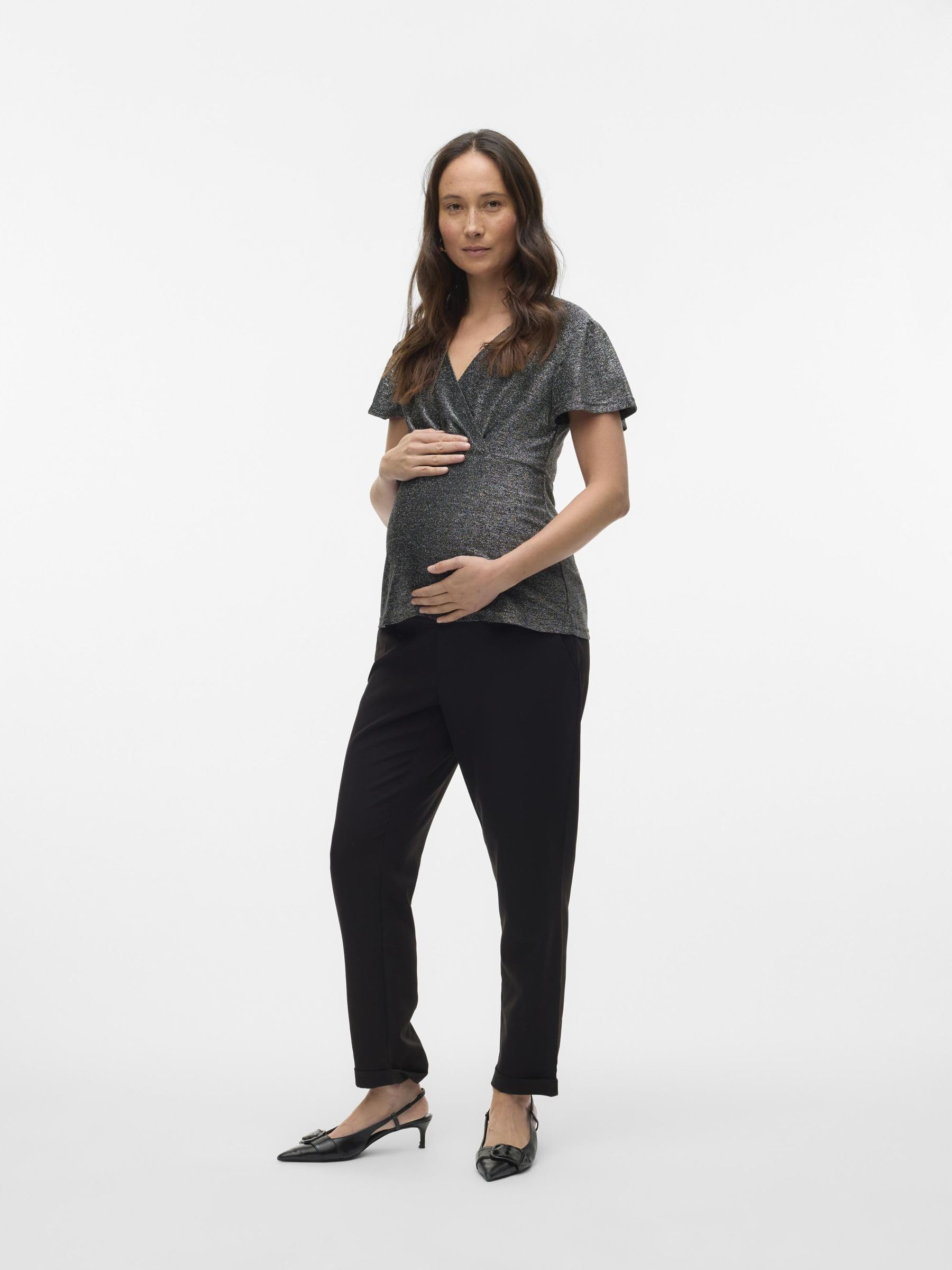 mamalicious-umstands-chinohose-mit-mid-rise-umschlagbaren-s-umen-und-bumpband-be image 4