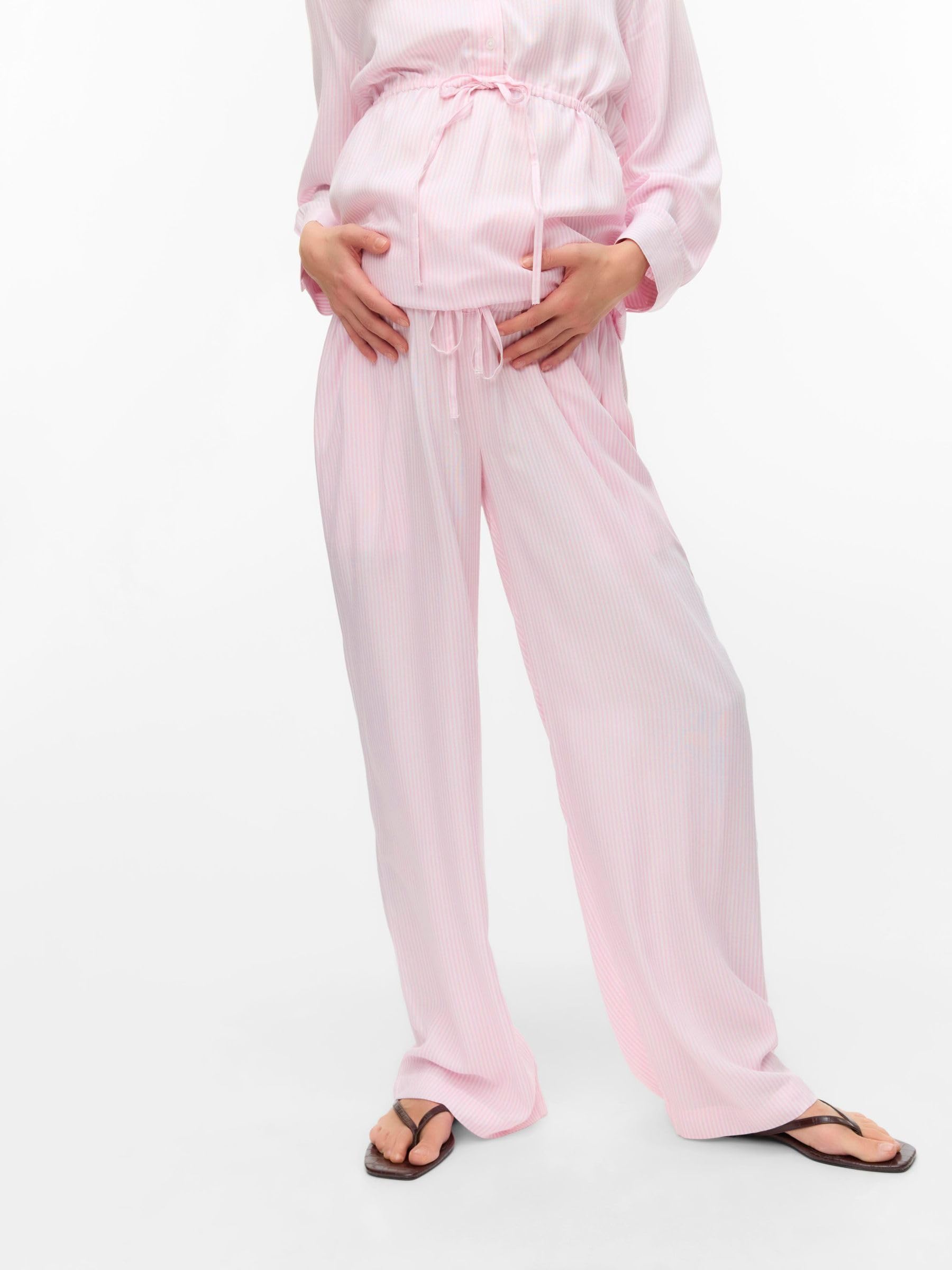 mamalicious-umstandshose-mit-weitem-beinschnitt-mid-rise-kordelzug-und-bauchband image 3