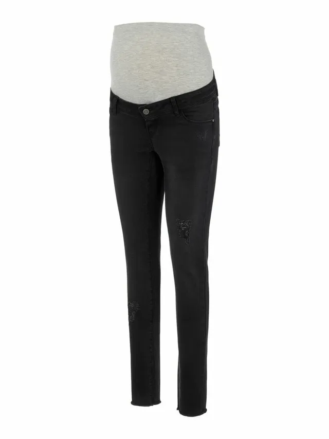 mamalicious-jeans-taragona-black-denim-umstandsjeans-mit-bauchband-31-32 image 1