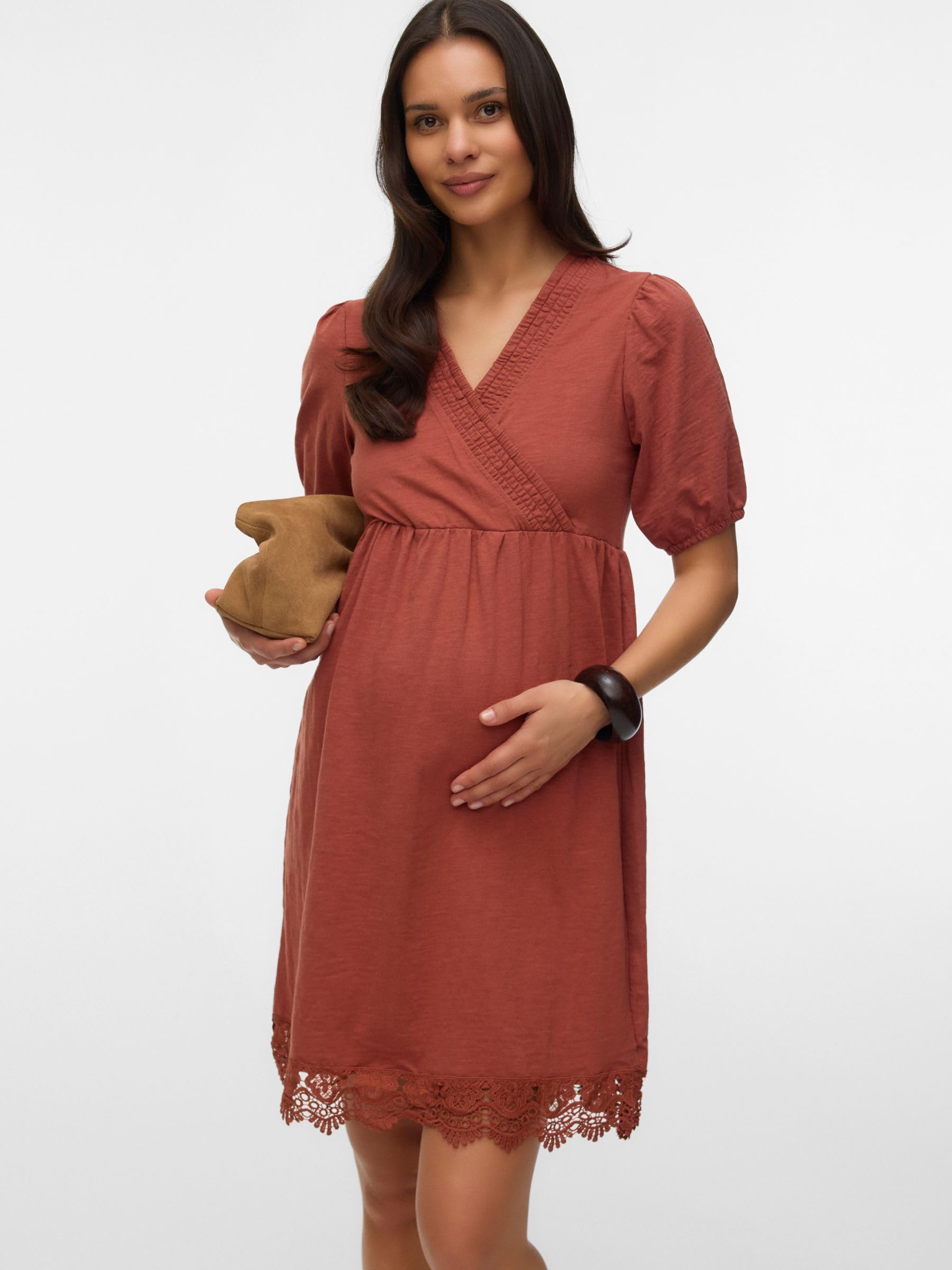 mamalicious-mlalisa-umstandskleid-2-in-1-stillkleid-v-ausschnitt-halbarm-wickele image 2