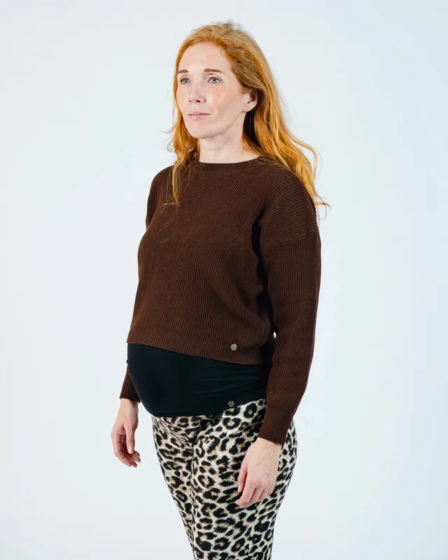 love2wait-knit-cropped-gebreites-crop-top-mit-langen-rmeln-brown image 1