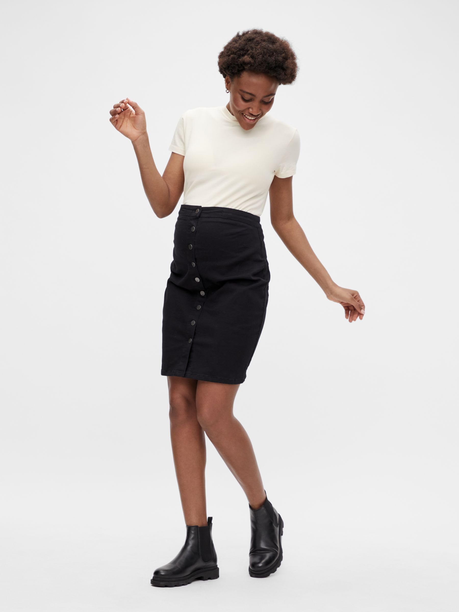mamalicious-mlvilla-black-denim-abk-skirt-umstands-jeansrock-in-schwarz image 4