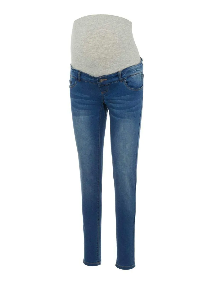 mamalicious-damen-umstandsjeans-mlfifty-002-slim-noos-schmale-jeans-mit-jersey-b image 1
