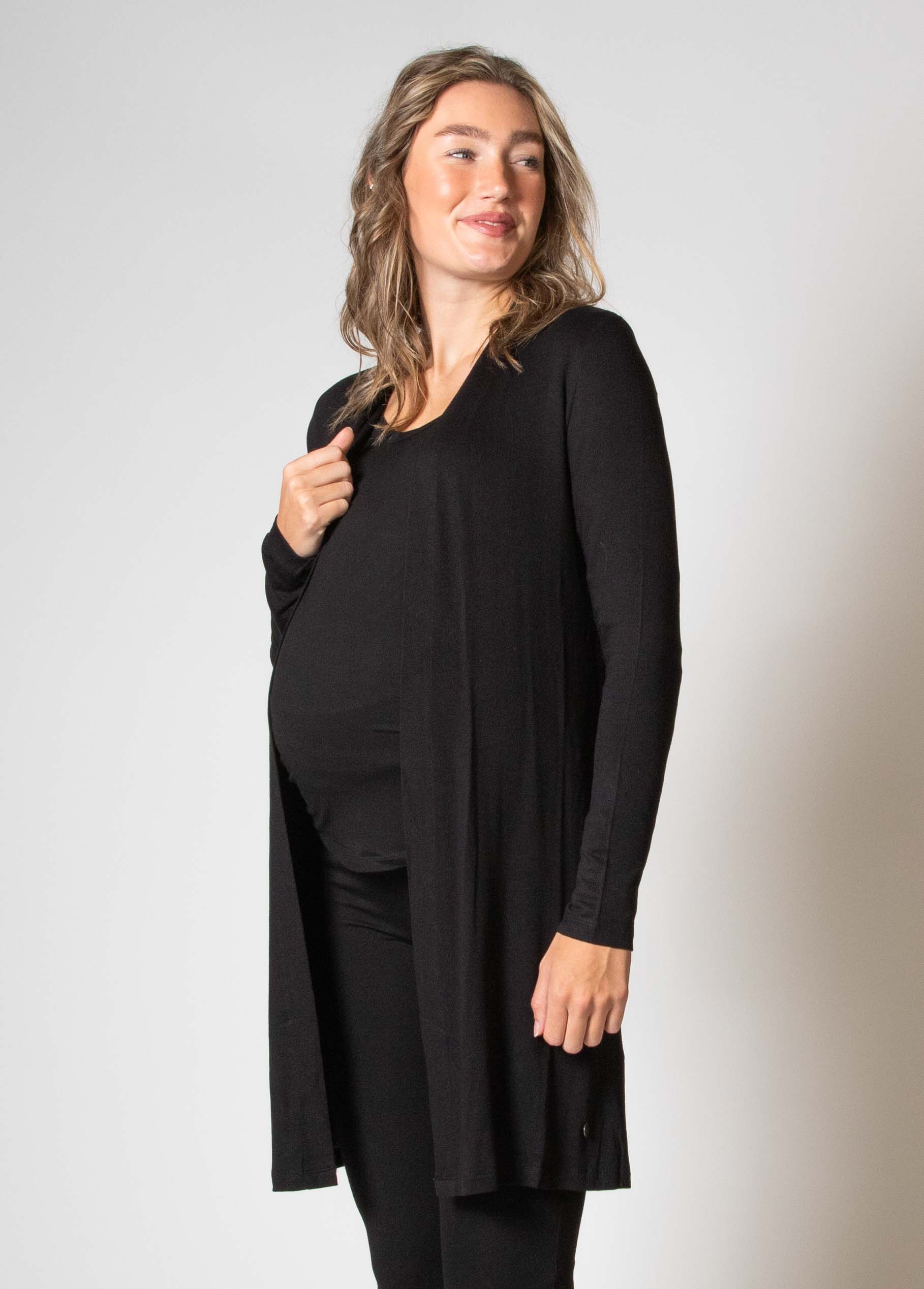 love2wait-strickjacke-b999061-004-schwarz-lang-geschnittene-cardigan-bis-knieh-h image 4