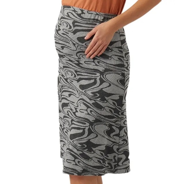 mamalicious-leva-umstandsrock-grau-schwarz-elastischer-bund image 1