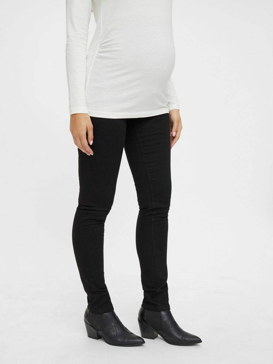 mamalicious-mlmercy-umstands-jeans-slim-fit-coated-5-pocket-mit-jersey-bauchband image 6