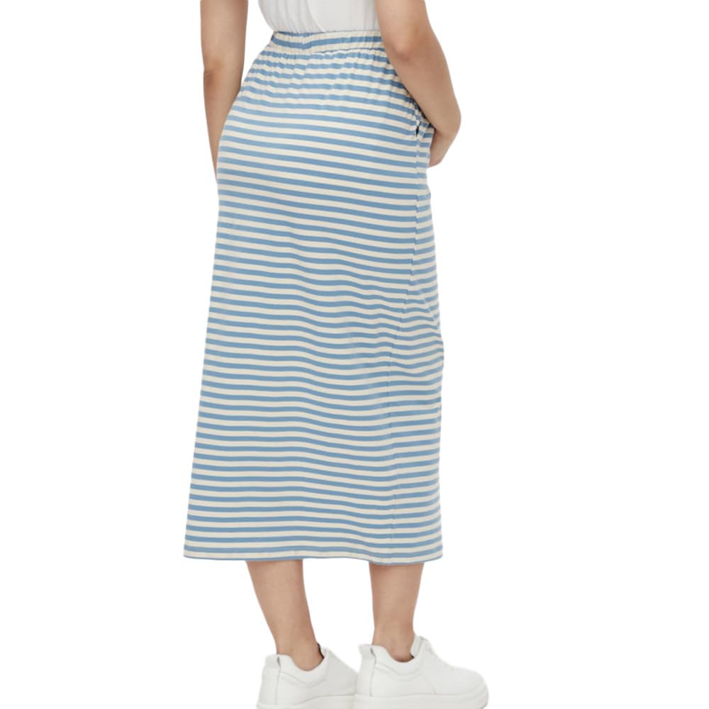 mamalicious-damenrock-molly-wei-blau-gestreift-elastischer-bund-100-viskose image 3