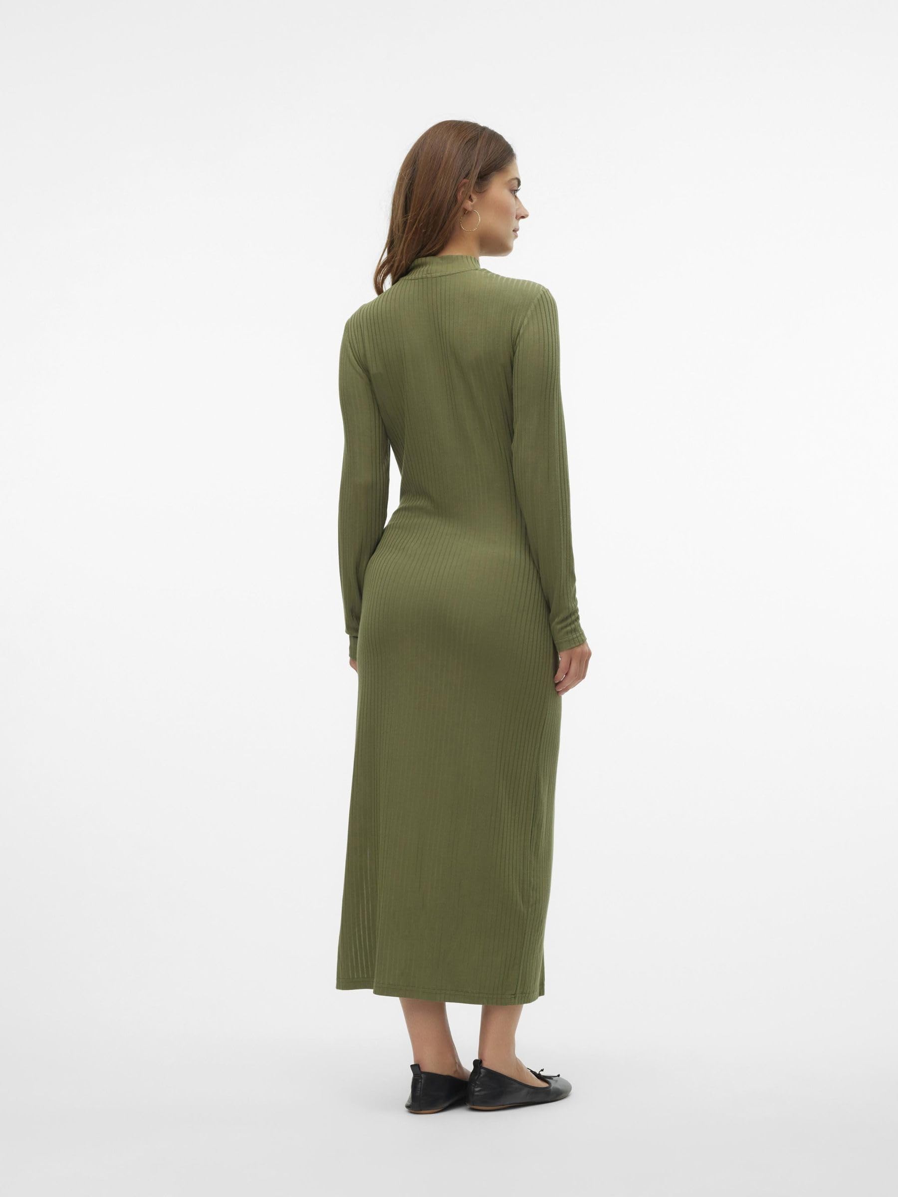 mamalicious-damen-kleid-mltrinity-high-neck-jrs-midi-dress-noos-stehkragen-seite image 3