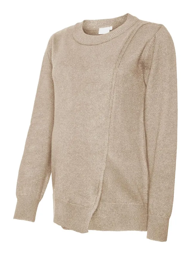 mamalicious-umstands-strickpullover-2-in-1-wickelpullover-mit-rundhals-langarm image 1