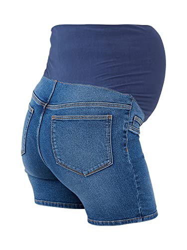 mamalicious-damen-umstands-shorts-mlamy-skinny-medium-blue-mit-bauchband image 8