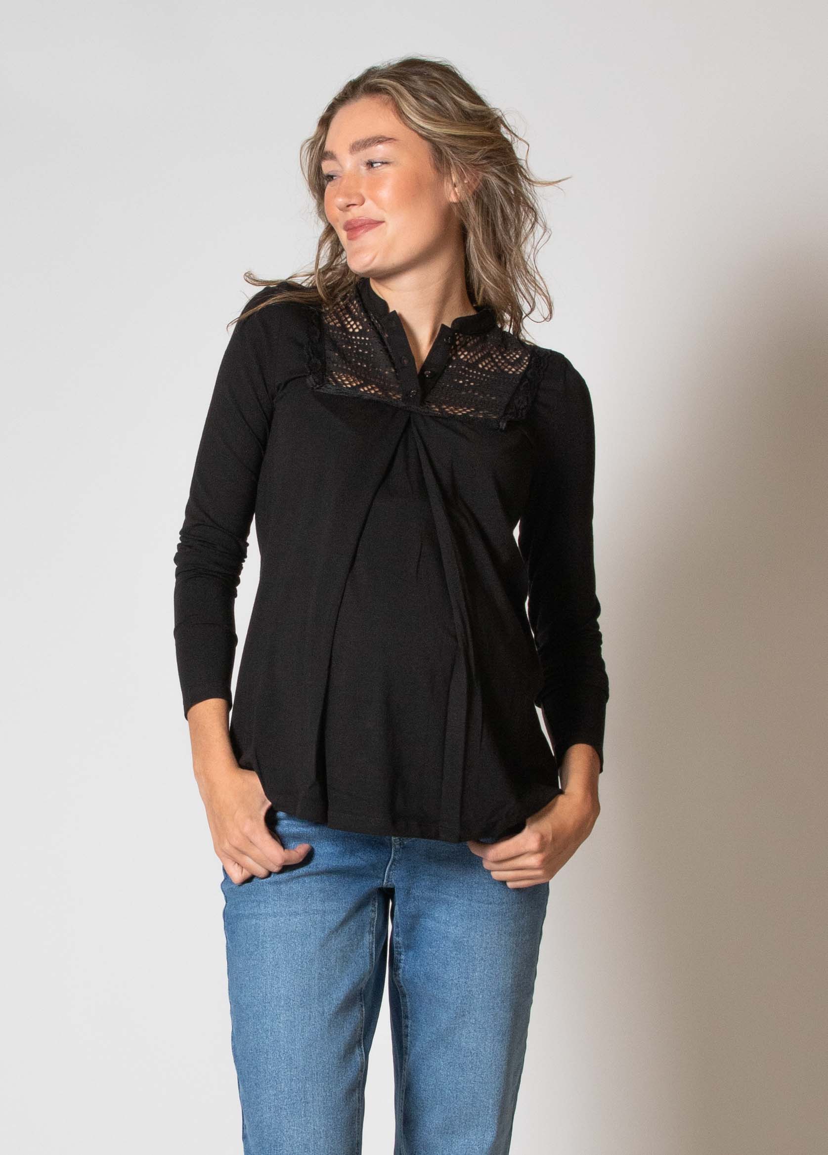 love2wait-still-shirt-shirt-l-sl-nursing-ecovero-mit-langen-rmeln-und-spitze-in- image 1