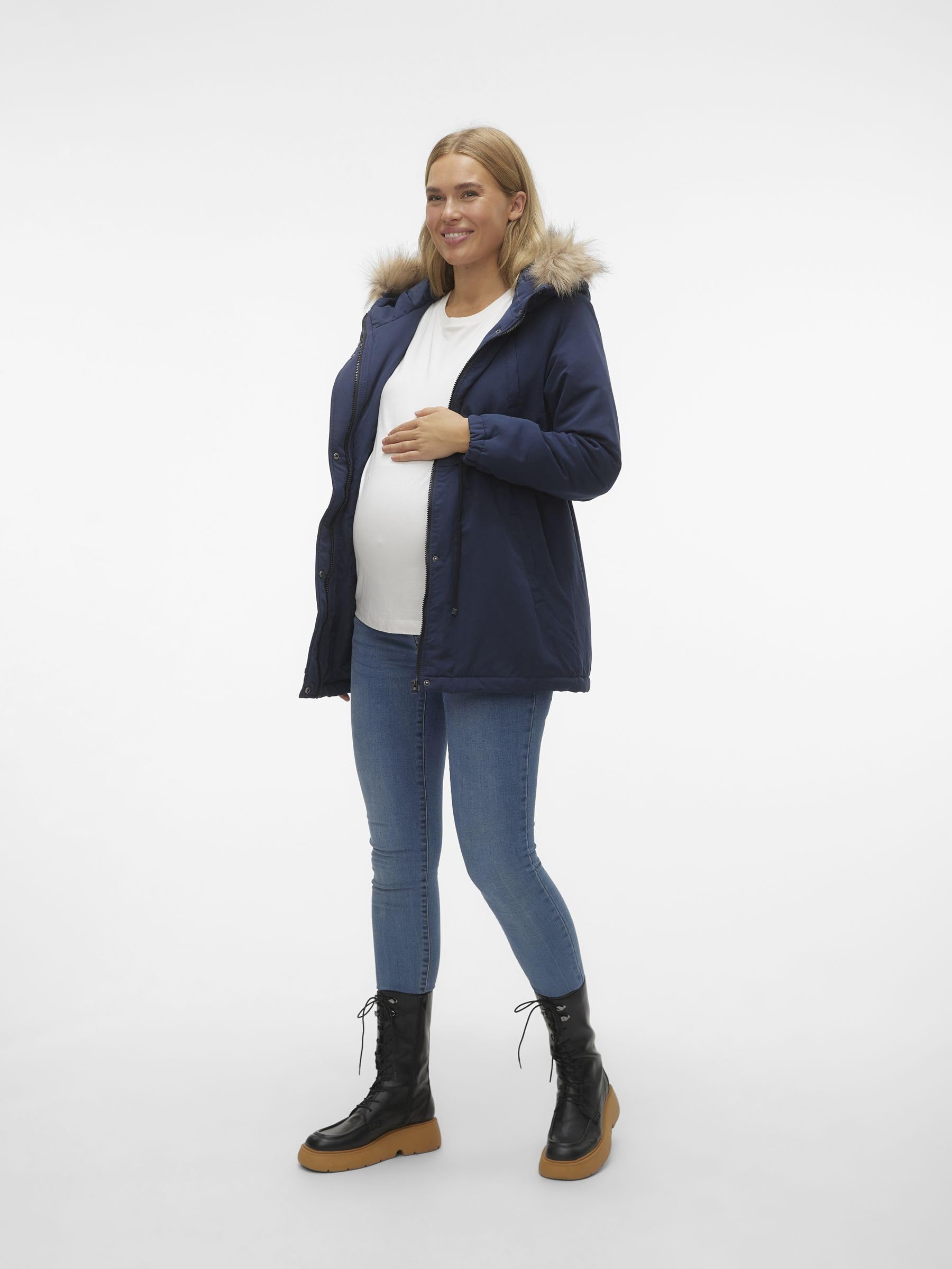 mamalicious-langer-parka-umstands-jacke-gef-ttert-mit-kapuze image 4