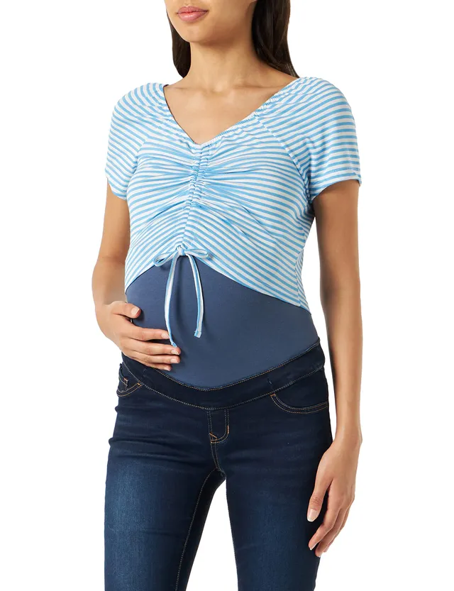 mamalicious-umstandsshirt-mit-raffung-und-v-ausschnitt image 1