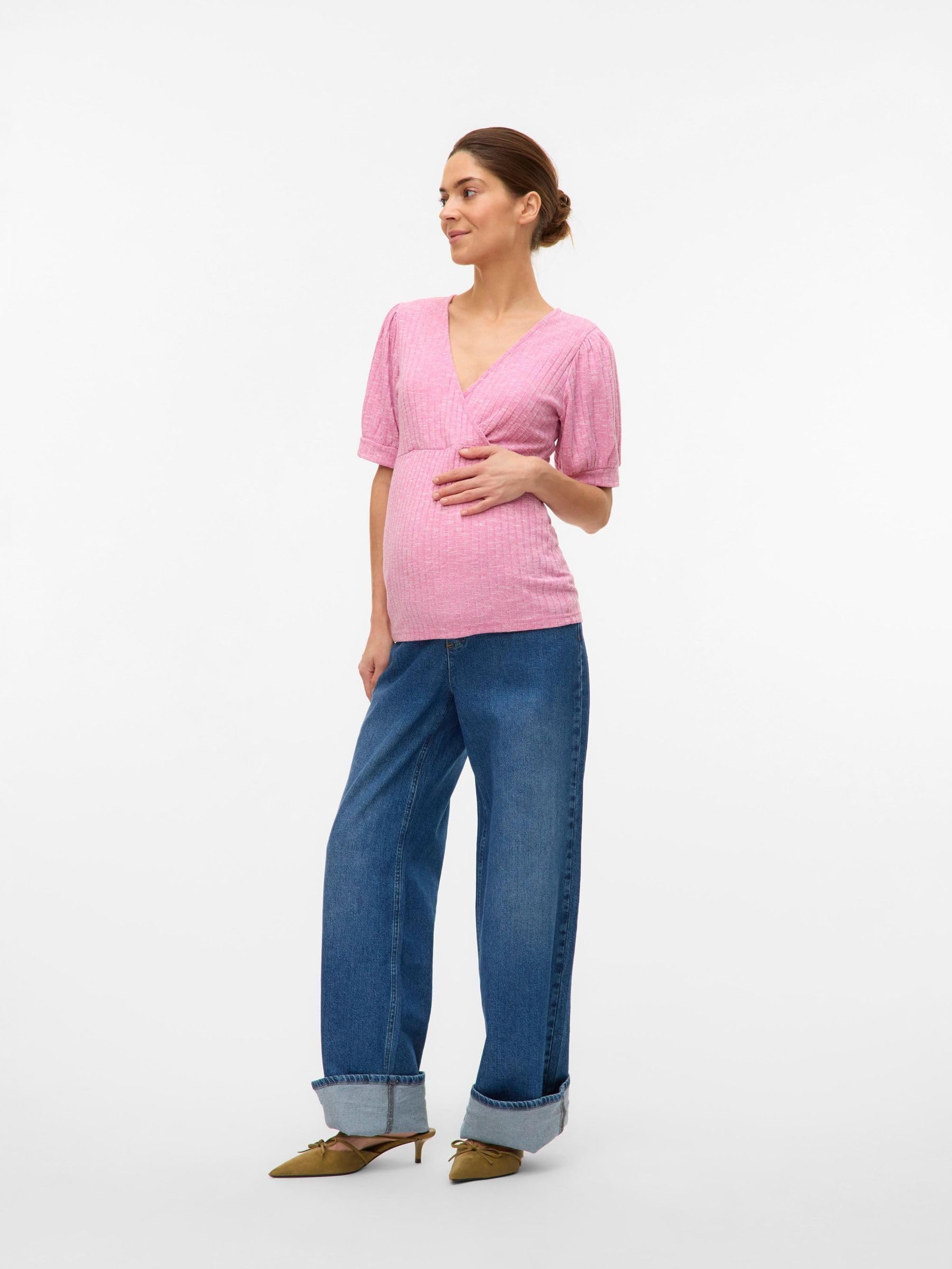 mamalicious-mlpilar-still-bluse-mit-v-ausschnitt-halbarm-und-wickel-stilllage-no image 5