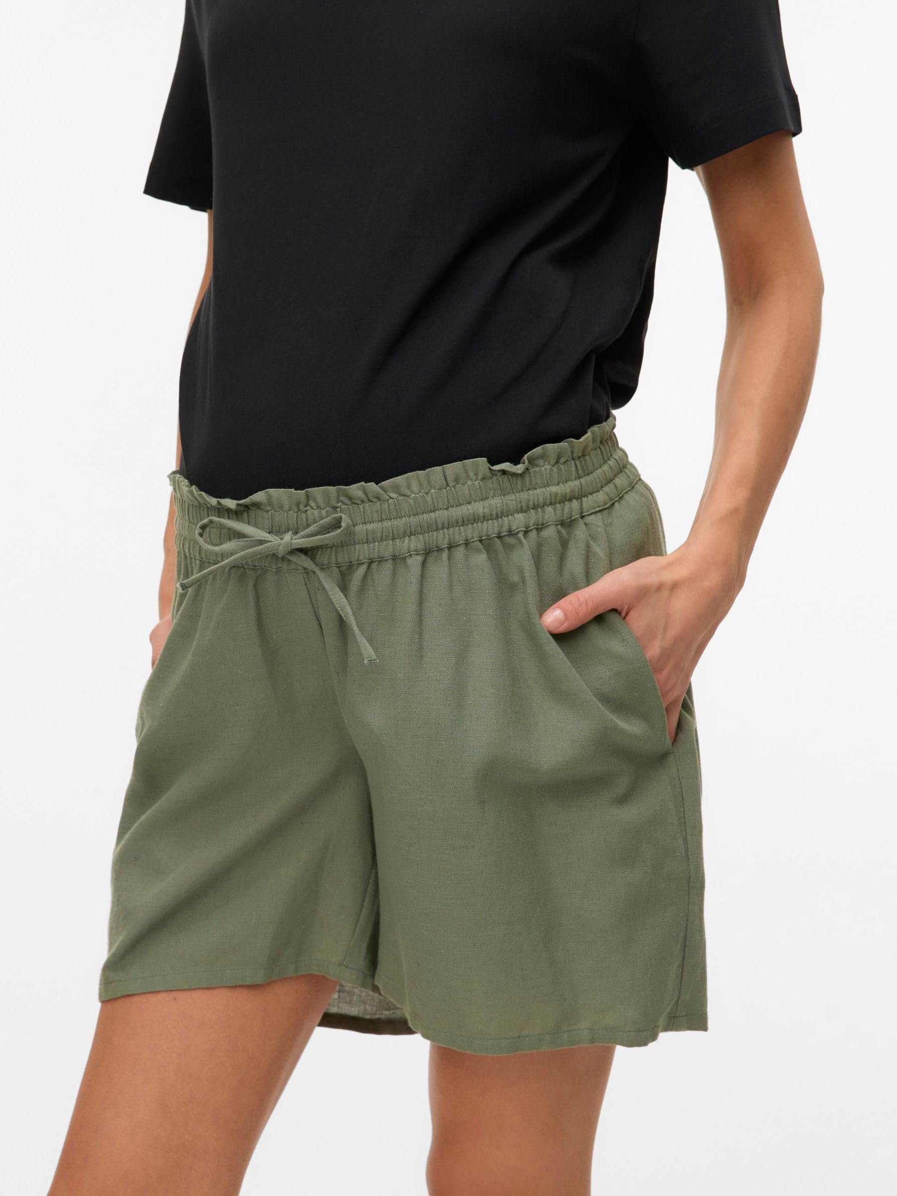 mamalicious-umstands-shorts-mid-rise-kurz-kordelzug-paperbag-taille-mit-g-rtel-b image 2
