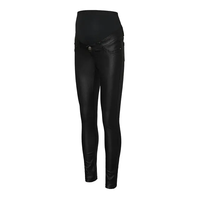 mamalicious-damen-jeans-ml-santos-slim-coated-umstandsjeans-in-schwarz-28w-32l image 1