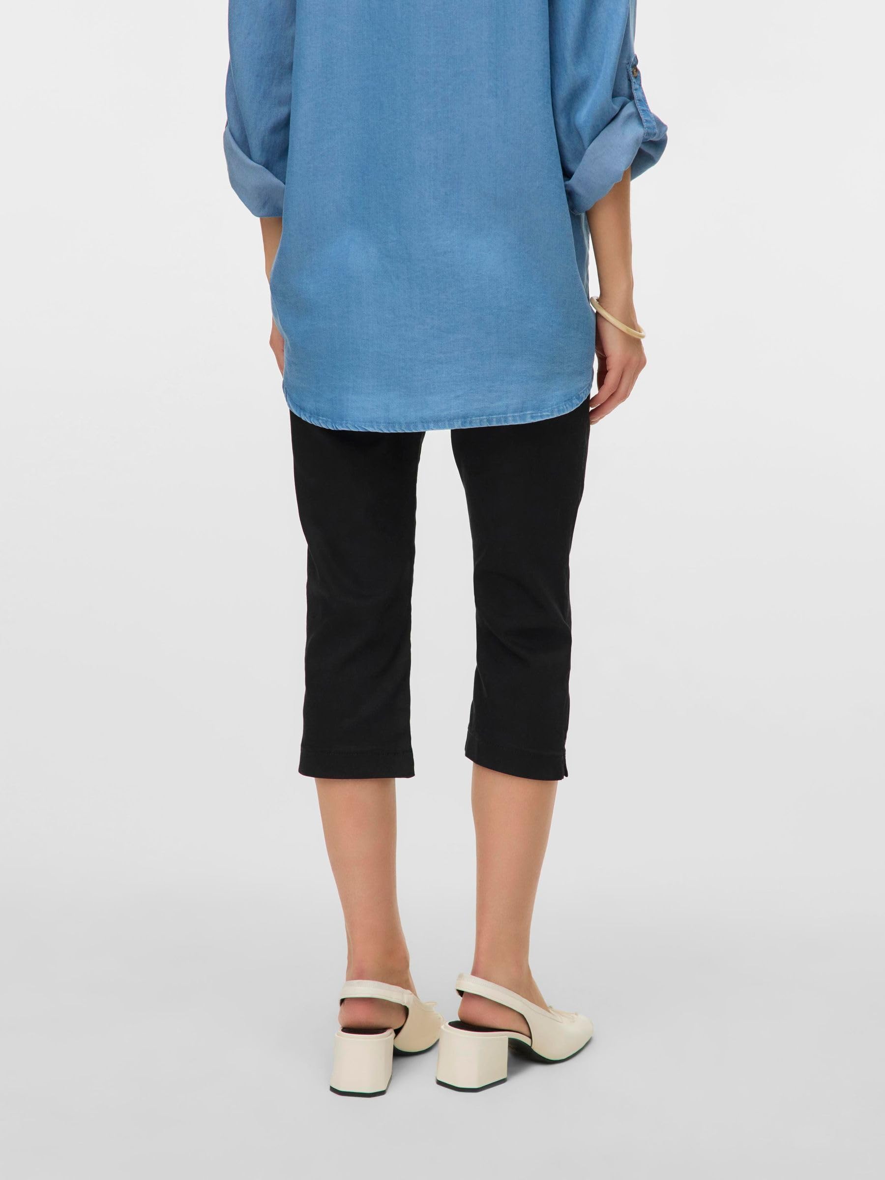 mamalicious-umstandshose-mit-hoher-taille-verk-rzter-l-nge-und-bauchband-normal- image 4