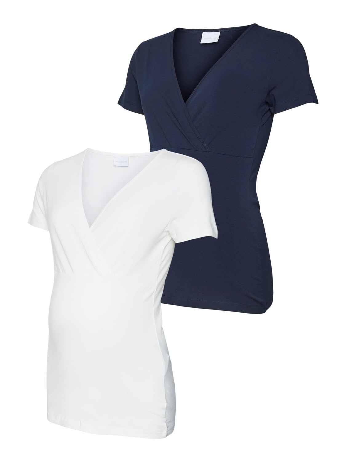 mamalicious-damen-umstandsshirt-mlpilar-2er-pack-wickeloptik image 1