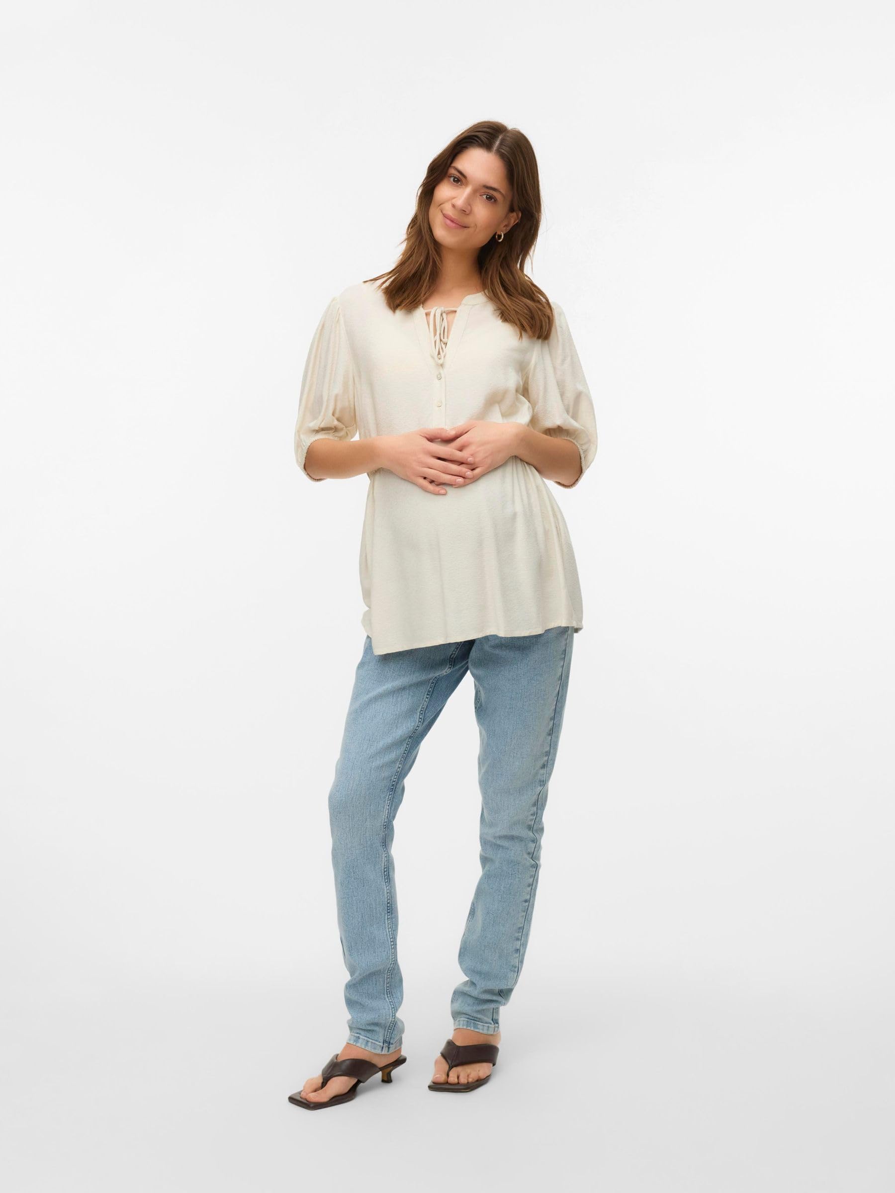 mamalicious-mlpilar-umstandsbluse-mit-mandarin-kragen-und-stillfunktion-normal-g image 4