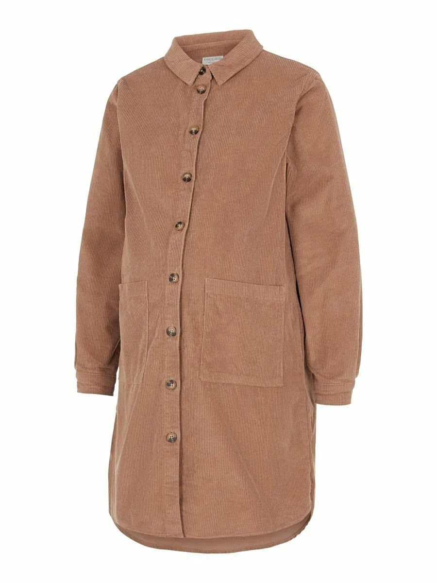 mamalicious-umstandskleid-pcmphoebe-cordkleid-in-swarm-taupe-100-baumwolle image 1
