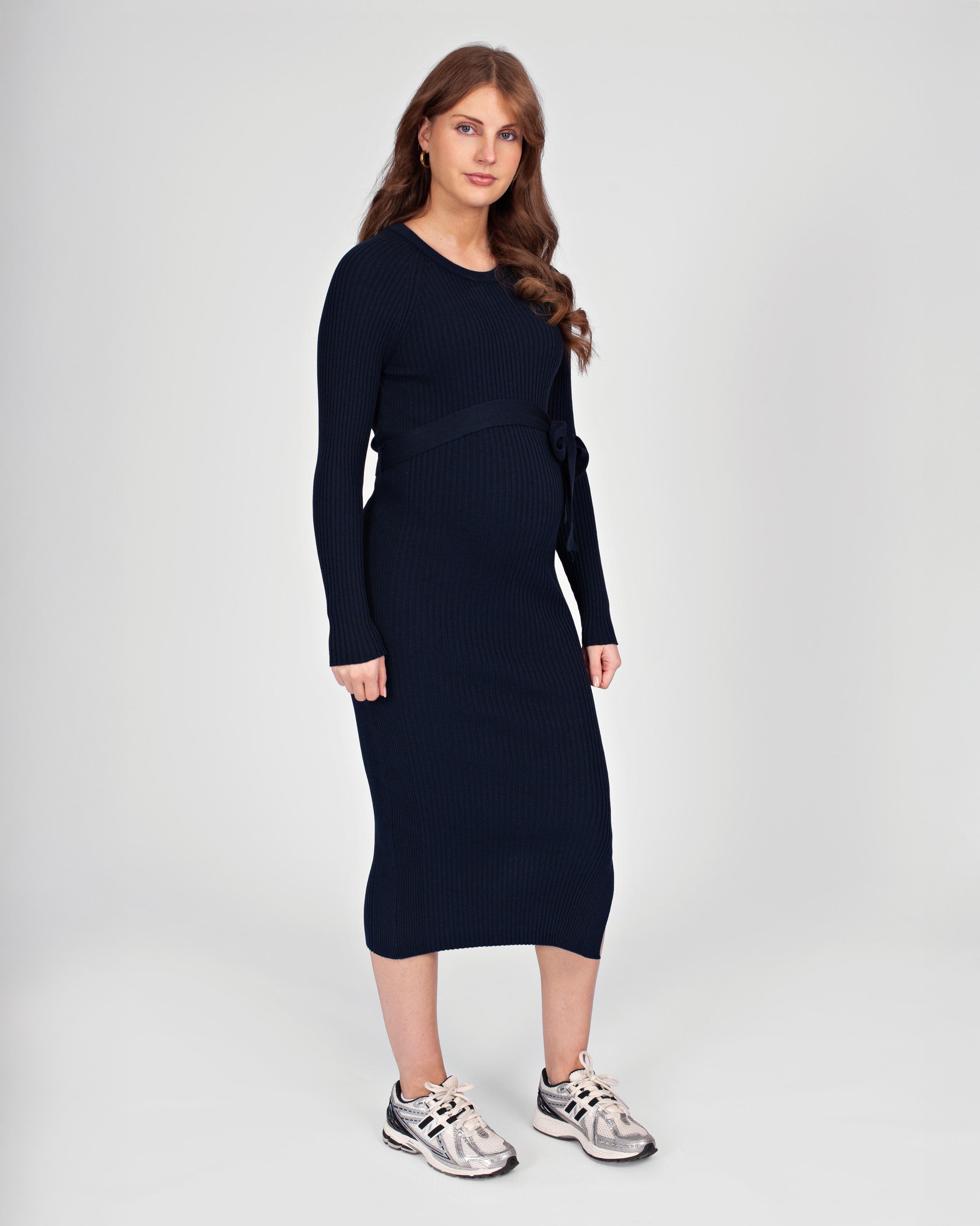 love2wait-umstandskleid-strick-langarm-mit-g-rtel-navy-blau image 4