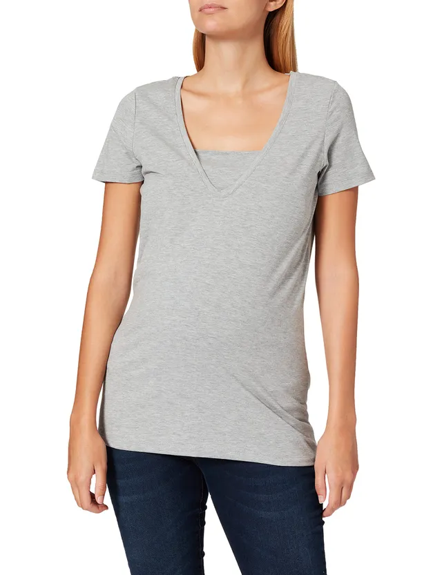 noppies-damen-tee-nurs-home-t-shirt-grau-melange-bequemes-still-shirt-f-r-zuhaus image 1