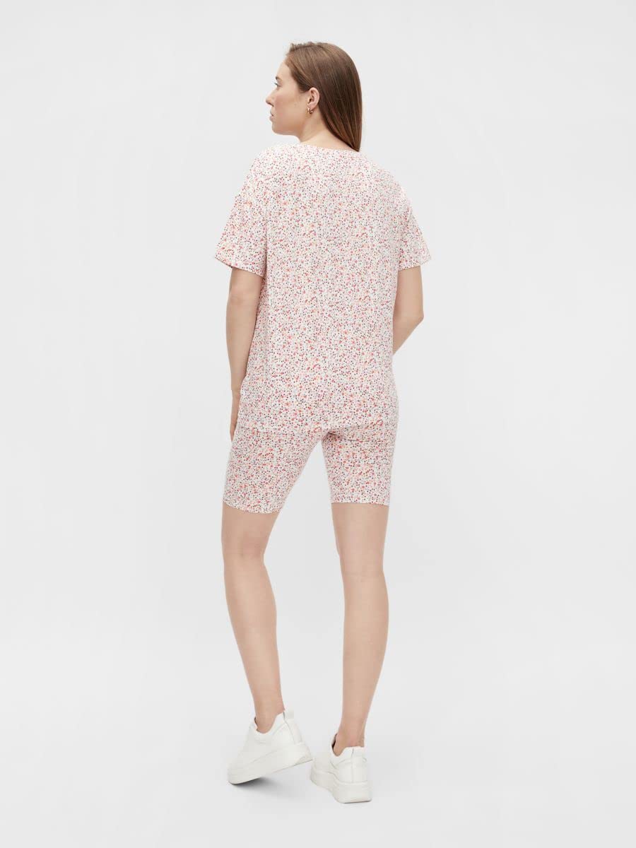 mamalicious-mlfie-t-shirt-and-biker-shorts-set-bequemes-umstandsset-mit-blumenmu image 3