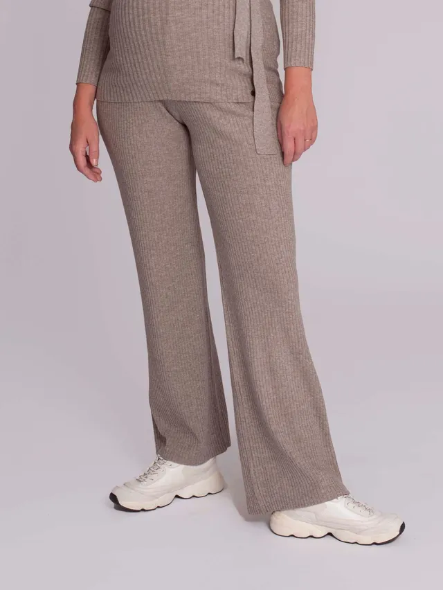 love2wait-pants-knit-sand-gestrickte-umstandshose-in-sandfarbe image 1