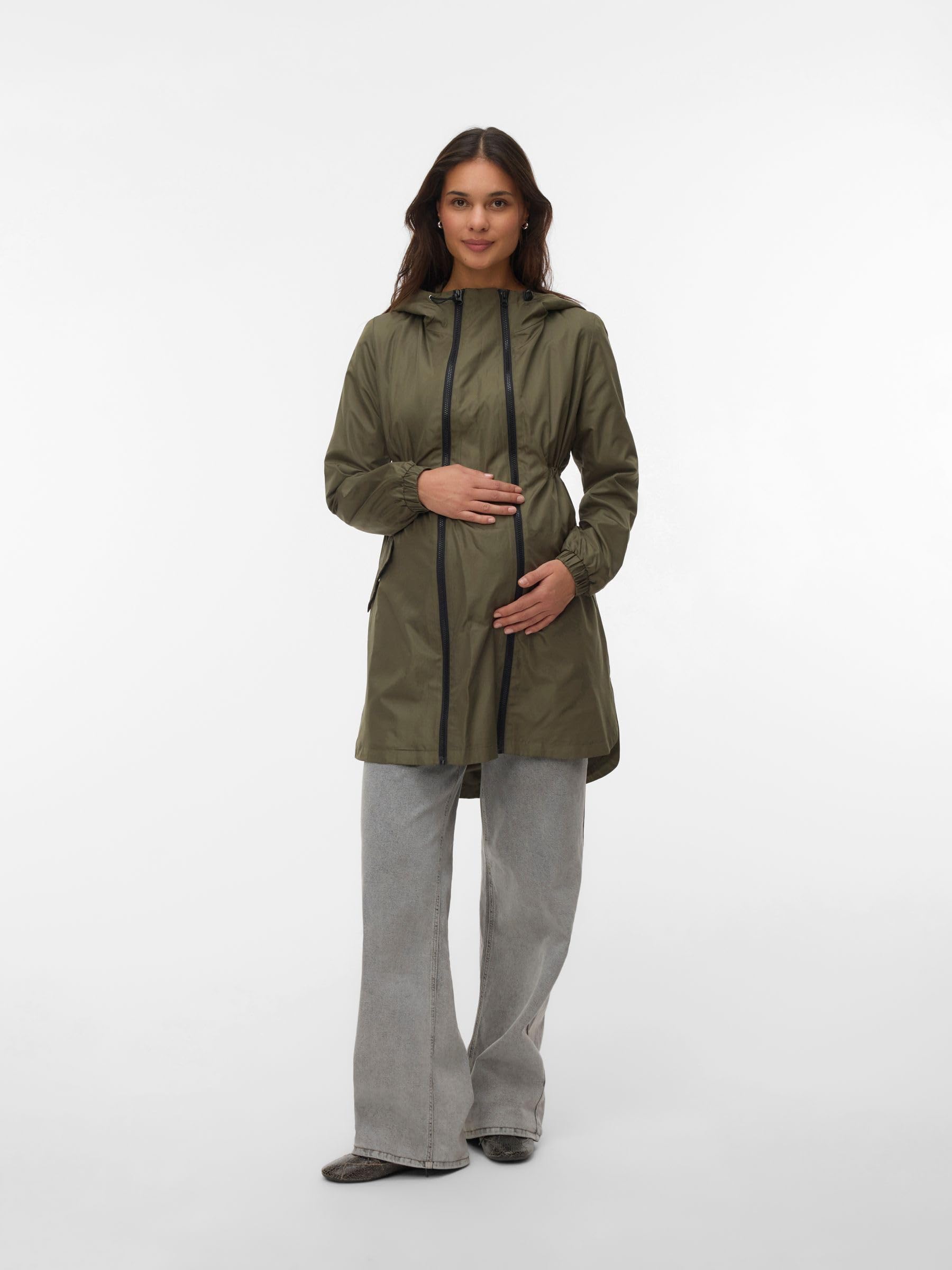 mamalicious-damen-jacke-mit-stehkragen-und-elastischen-b-ndchen-2-in-1-umstands- image 4