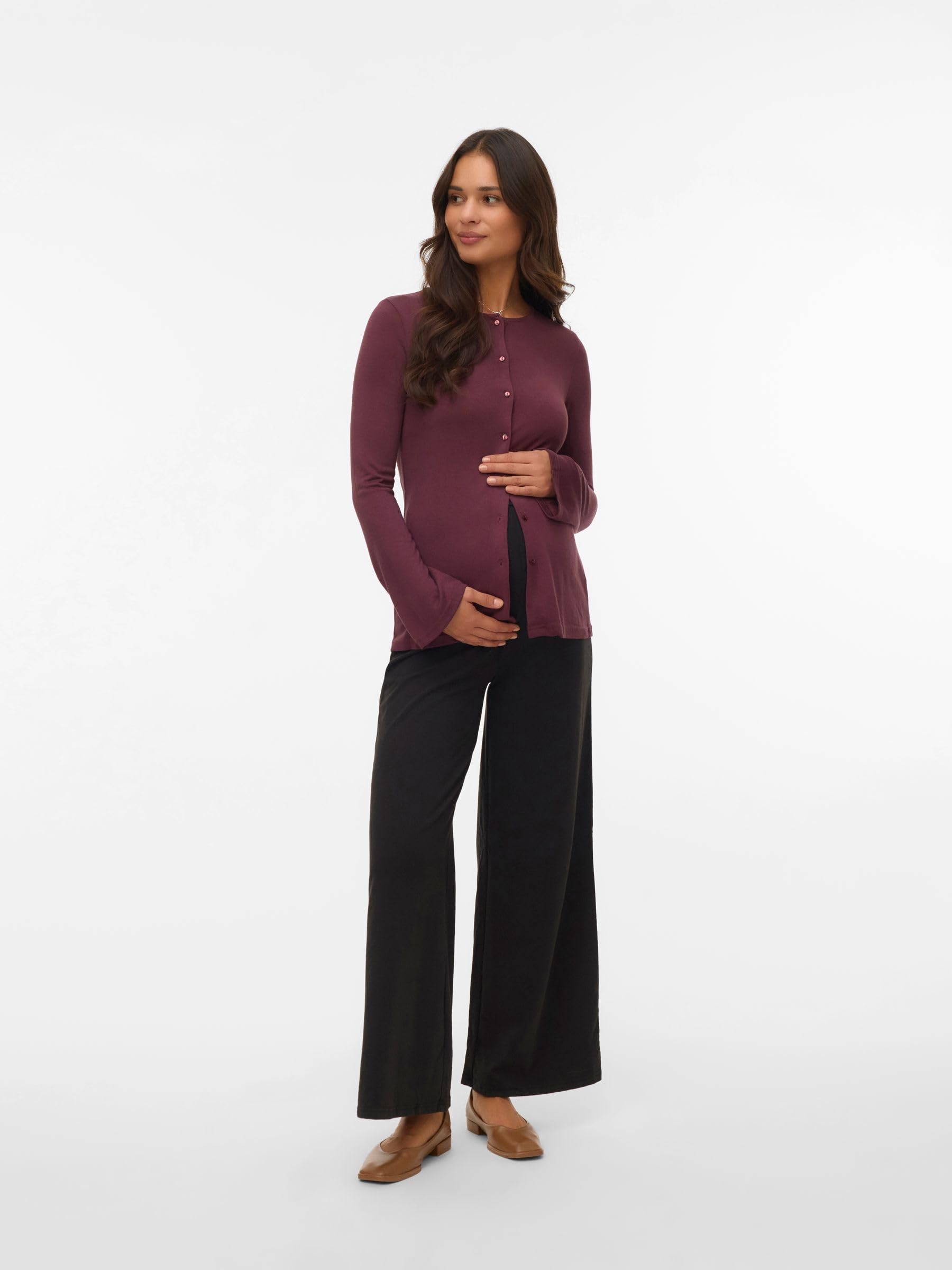 mamalicious-umstandshose-mit-weitem-beinschnitt-hohe-taille-normal-geschnitten image 4