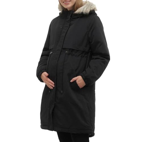 mamalicious-umstands-mantel-parka-mit-abnehmbarem-kunstfell-kapuzensaum-verdeckt image 4
