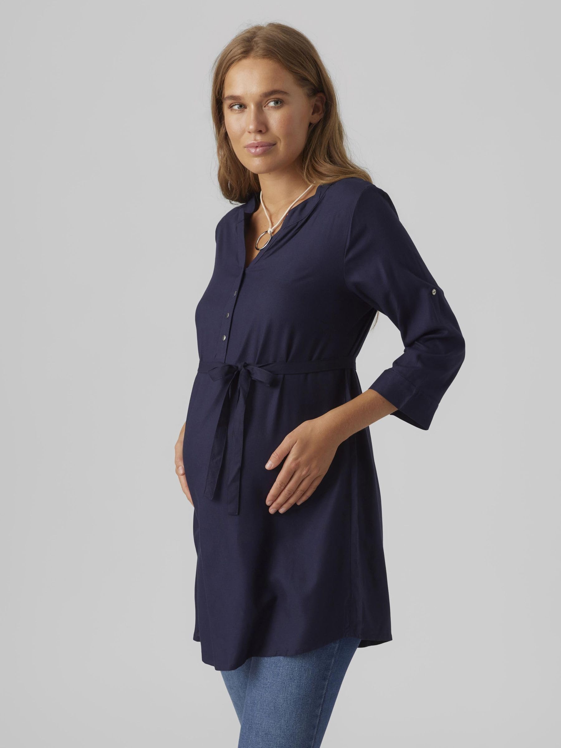 mamalicious-damen-mlmercy-3-4-woven-tunika-shirt-umstands-und-stilltunika-eco-vi image 2