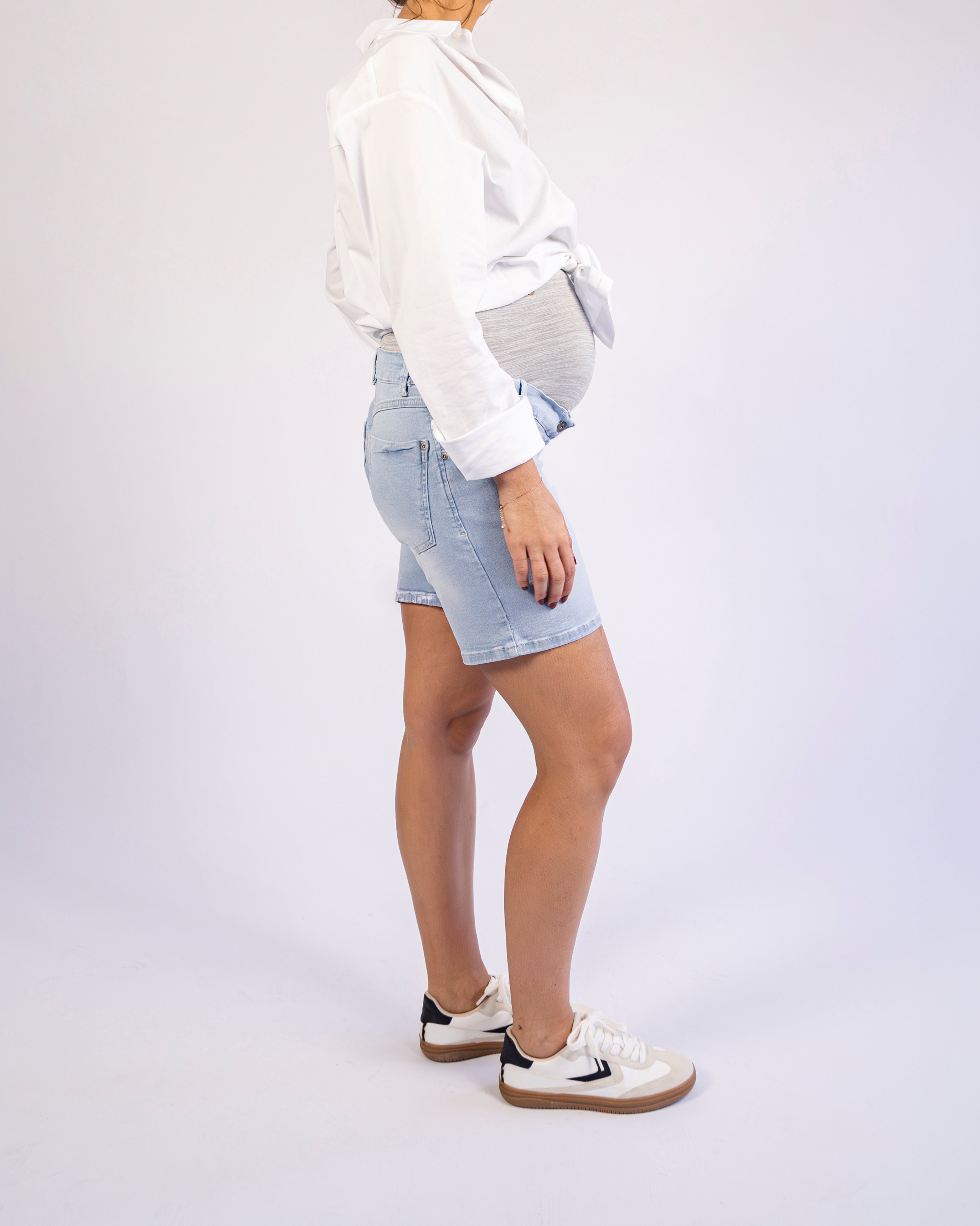 love2wait-jeans-short-long-light-wash-umstands-bermuda-mit-bauchband image 2
