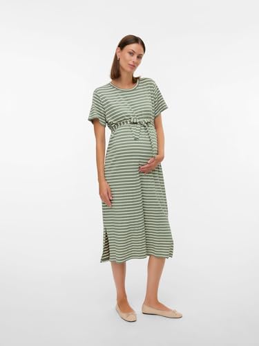 mamalicious-mlamila-umstandskleid-rundhals-kurzarm-midi-l-nge-normale-passform image 7