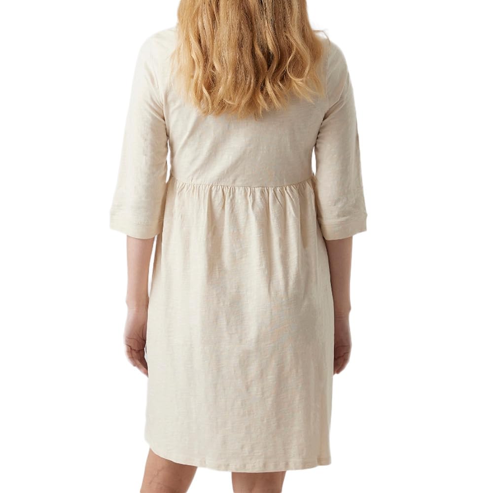mamalicious-levi-lia-damenkleid-beige-umstandskleid-mit-v-ausschnitt-und-3-4-rme image 3