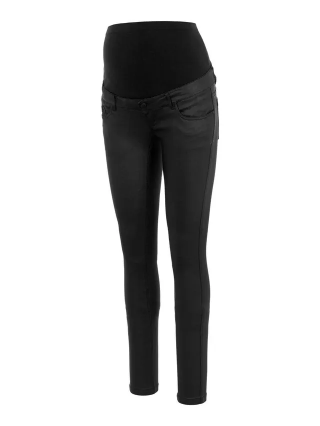 mamalicious-mlsantos-umstandsjeans-slim-fit-mit-high-back-und-beschichteter-opti image 1