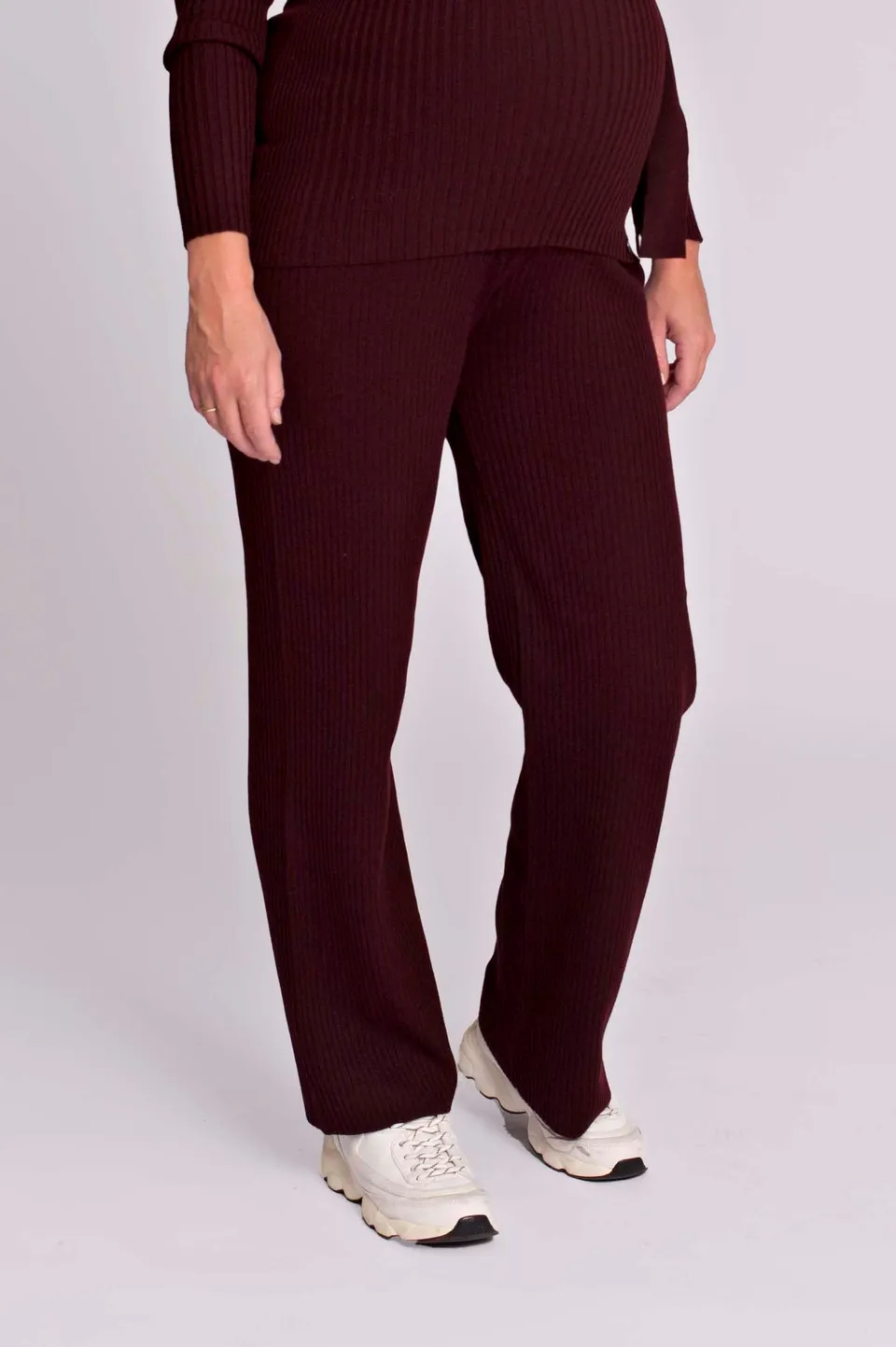 love2wait-pants-knit-burgundy-weite-strickhose-mit-hoher-taille-f-r-umstand-und- image 1