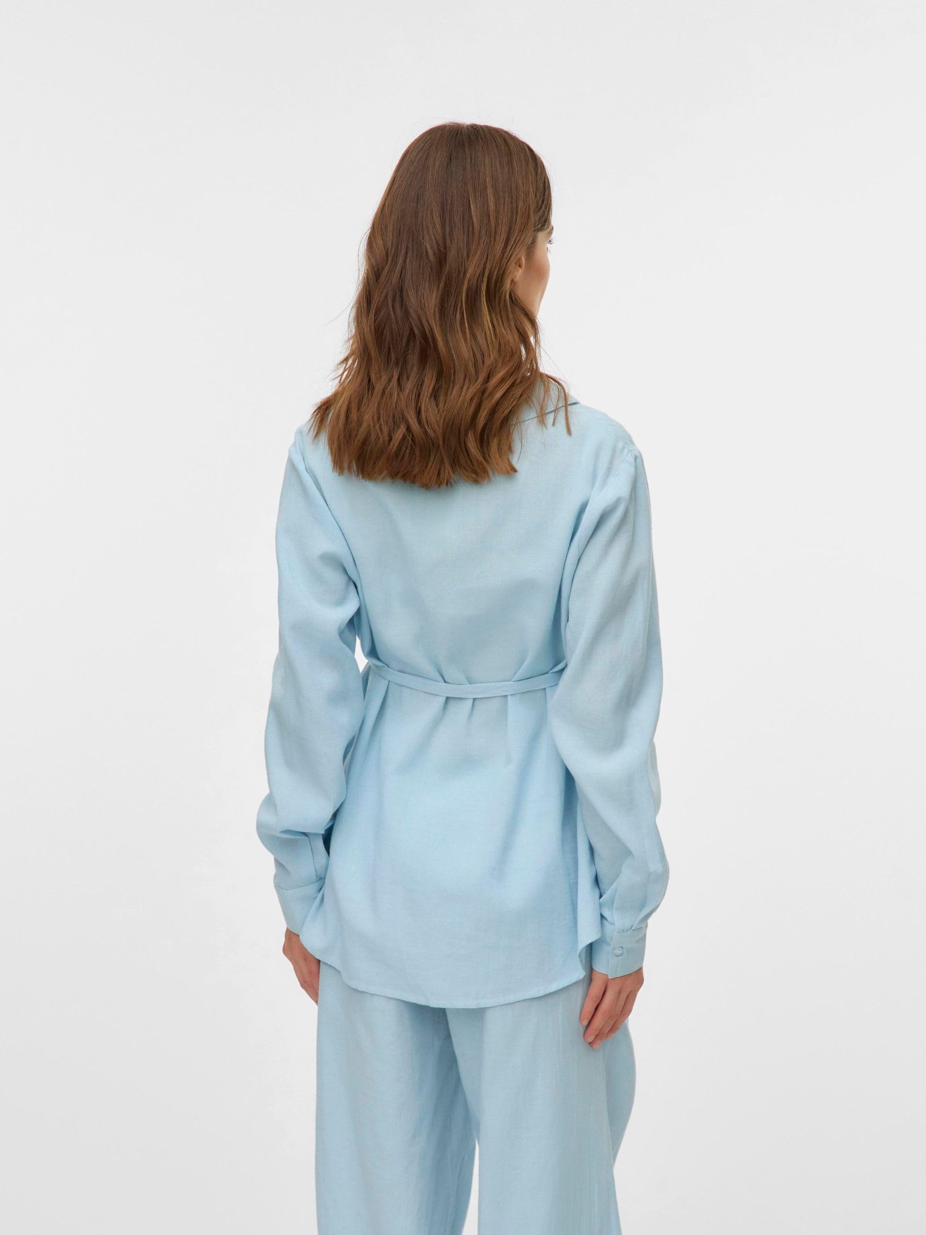 mamalicious-stillbluse-mlpilar-mit-v-ausschnitt-tailleng-rtel-und-knopf-manschet image 3