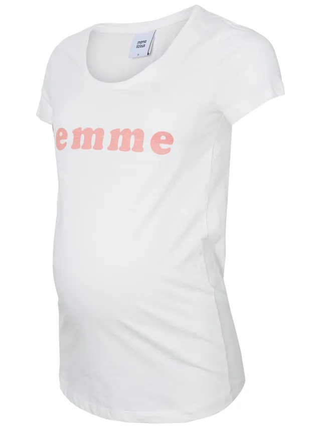 mamalicious-mlfemme-ss-jersey-top-a-v-umstands-t-shirt-mit-frontprint-weiche-bau image 1