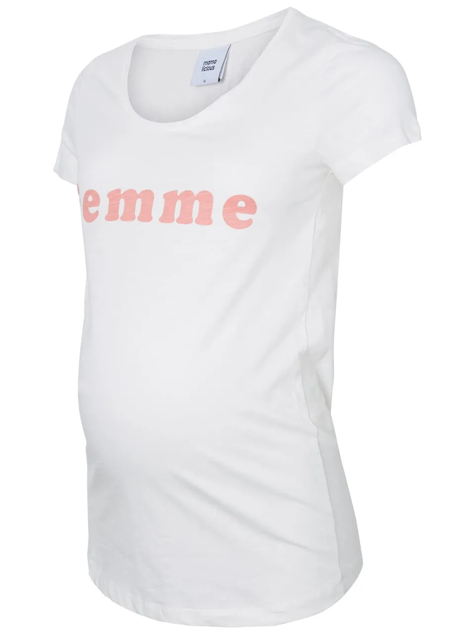 mamalicious-mlfemme-ss-jersey-top-a-v-umstands-t-shirt-mit-frontprint-weiche-bau image 1