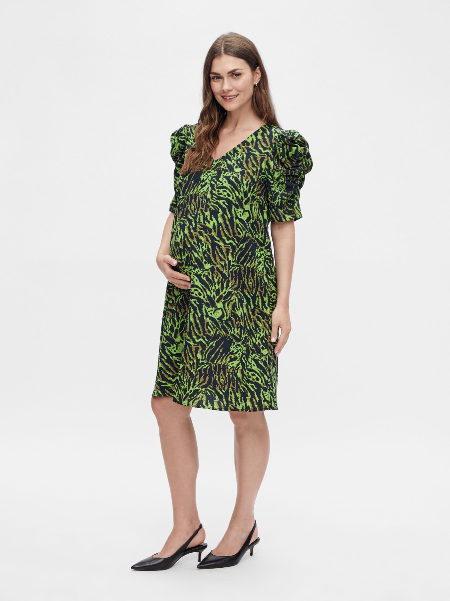 mamalicious-mlem-umstandskleid-mit-animalprint-und-puff-rmeln-minikleid-schwarz- image 4