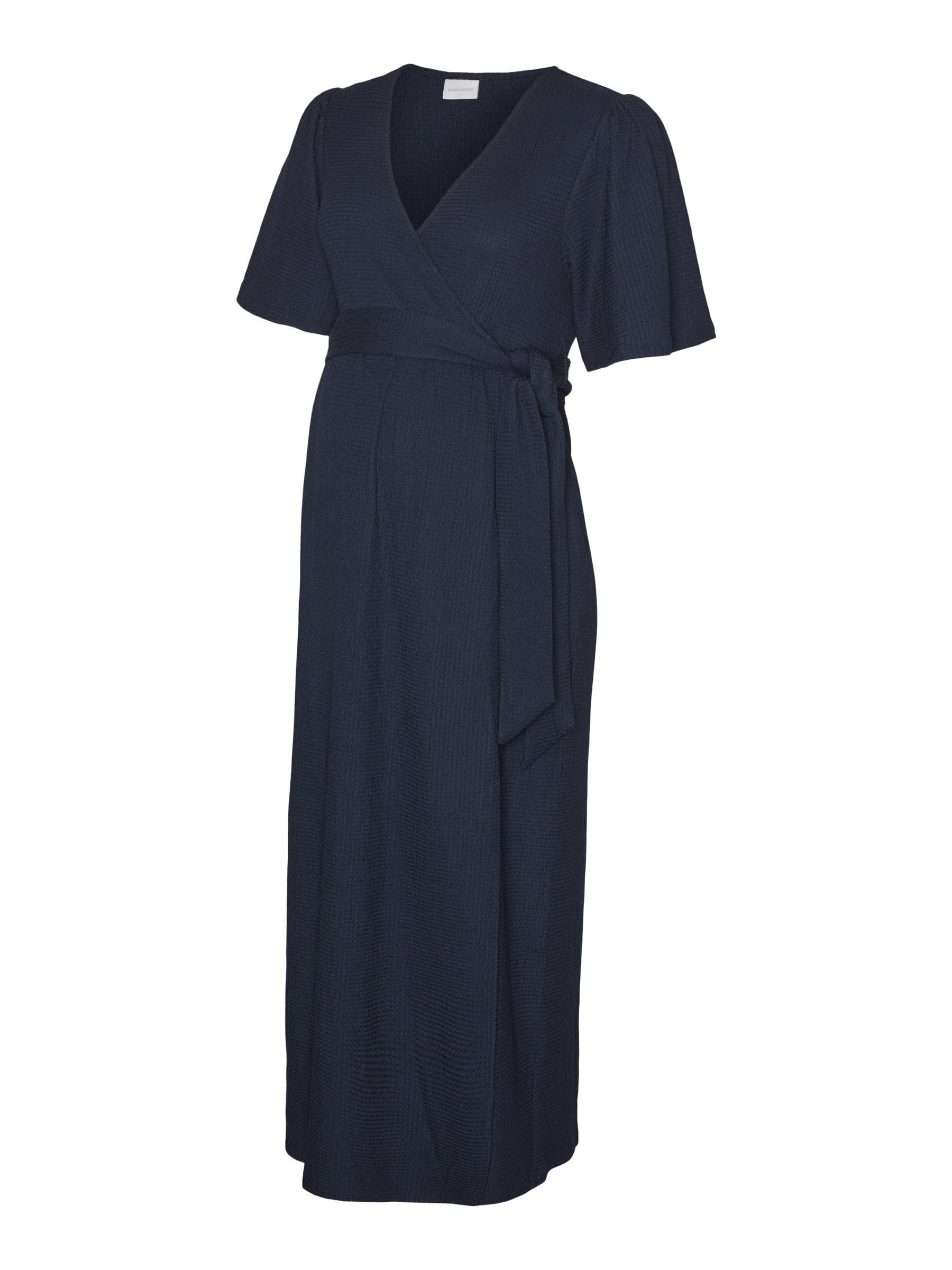 mamalicious-mlselima-umstandskleid-2-in-1-stillkleid-v-ausschnitt-halbarm-midi-l image 1