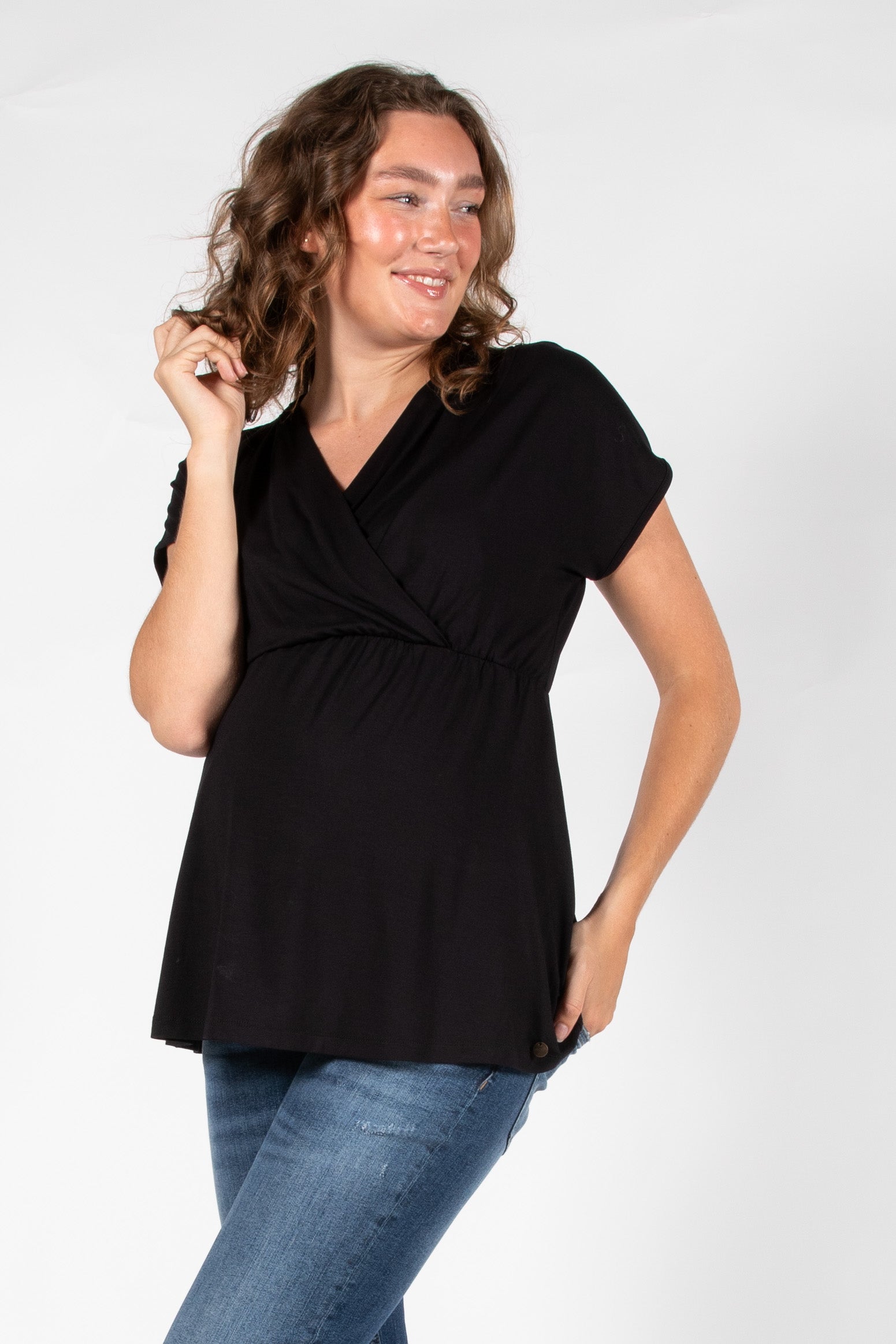 love2wait-umstands-und-stilltop-nursing-sleeveless-pleated-ecovero-in-schwarz image 3